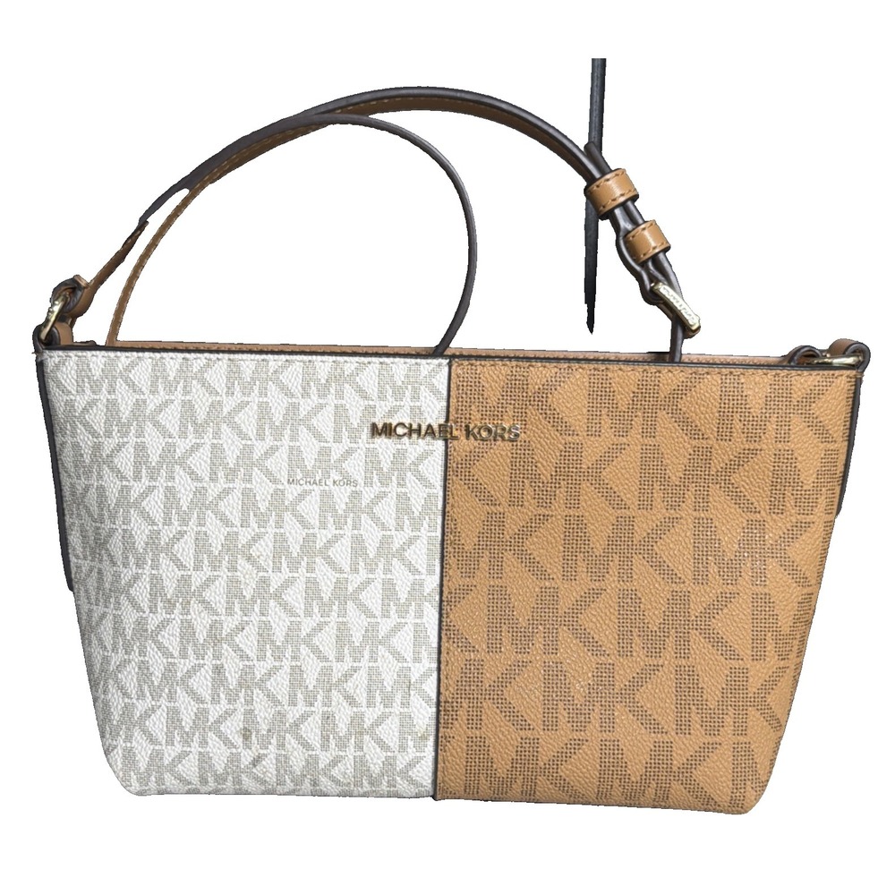 Michael Kors Jet Set Small Two-Tone Logo Crossbody Bag Shoulder Bag